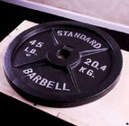 las placas olímpicas del levantamiento de pesas del hierro, pintura de espray las placas del peso del arrabio 45 libras proveedor