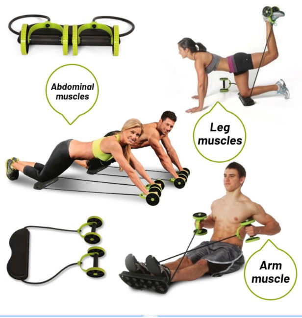 ruedas dobles del ejercicio del engranaje de la aptitud de la rueda del rodillo del ab del instructor del músculo abdominal proveedor